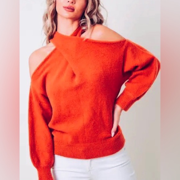 Peach Love California Sweaters - Peach Love California Multi Wear Autumn Blaze Sweater Style it different ways!